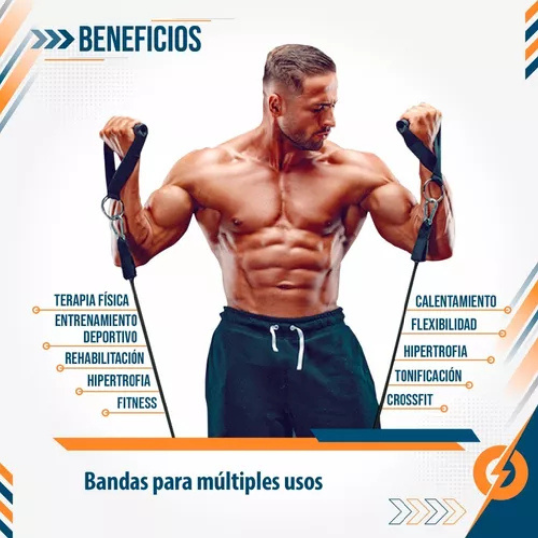 KIT BANDAS ELASTICAS DE RESISTENCIA GYM