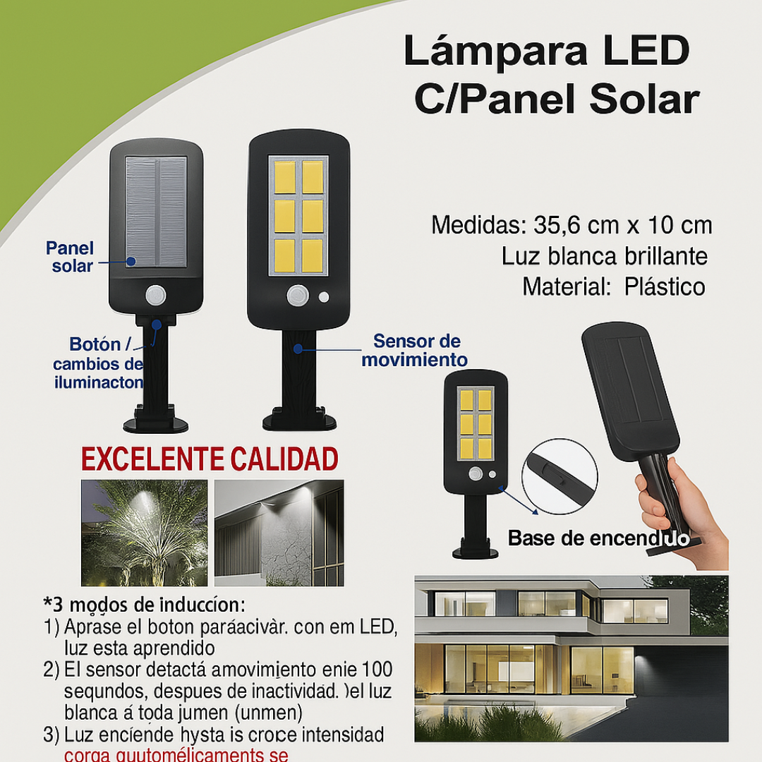 PACK 3 LAMPARAS LED SOLAR IPS 67