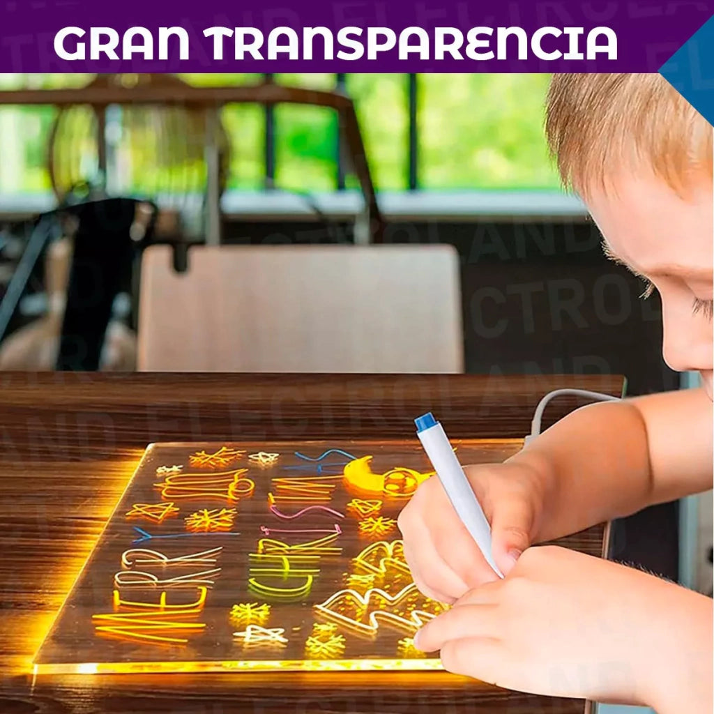 PIZARRA LAMPARA LED ACRILICA CON 7 COLORES DE REGALO