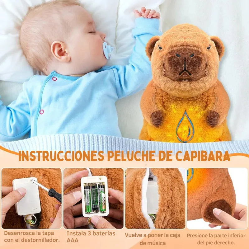 PELUCHE CAPIBARA BRILLANTE MUSICAL