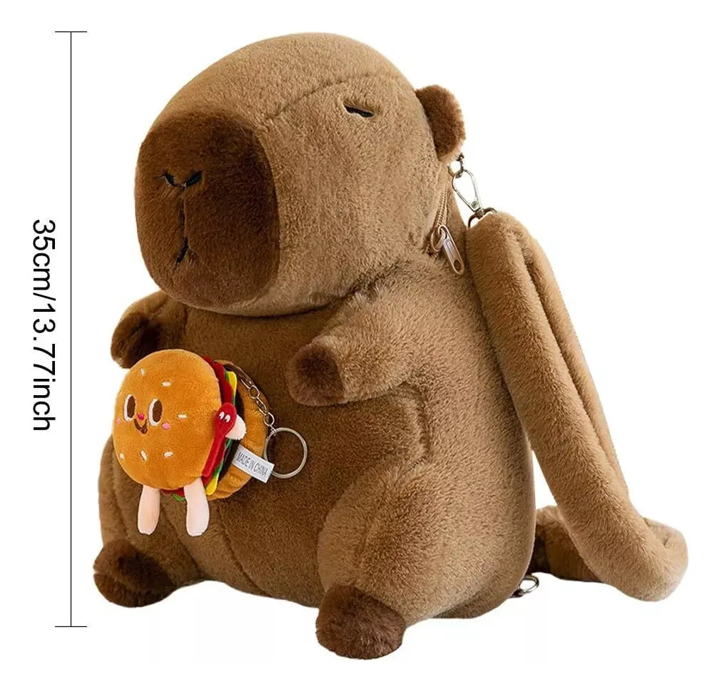 MOCHILA PELUCHE FELPA KAWAII CAPIBARA