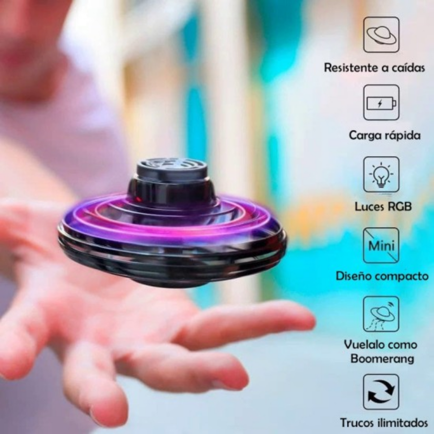 SPINNER VOLADOR MINI DRON CON LUCES