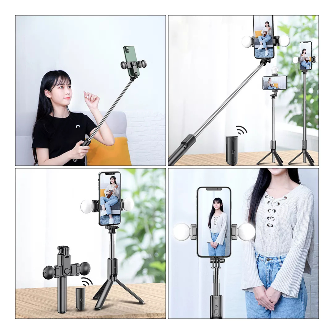 TRIPODE SOPORTE SELFIE STICK R9 LUZ LED