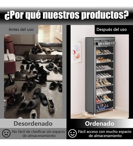 ZAPATERA OGANIZADOR VERTICAL 10 NVELES