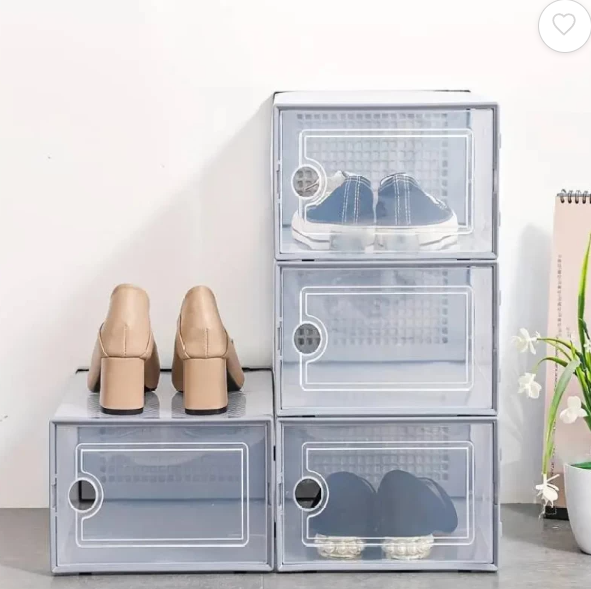 SET DE 4 CAJAS PLEGABLES DE ZAPATO BLANCA