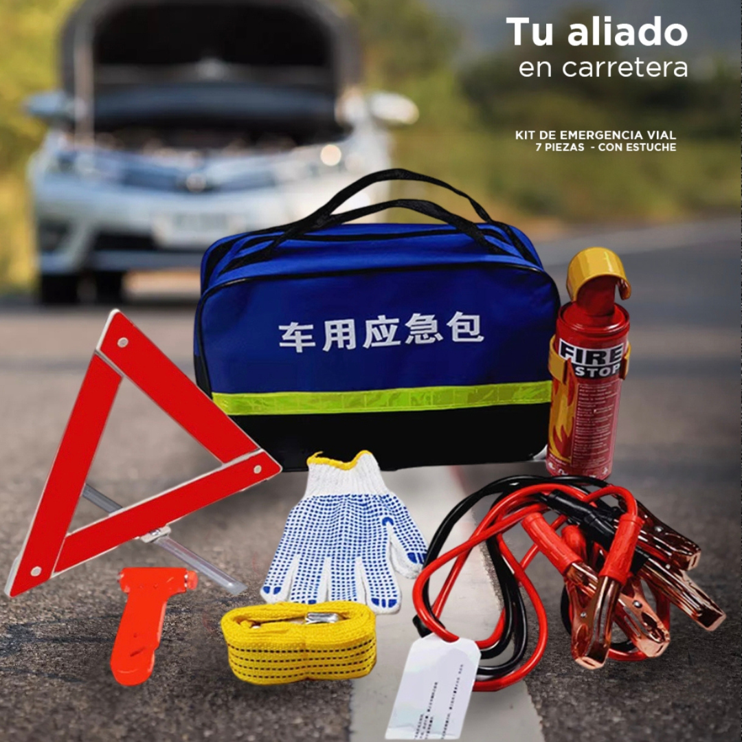 KIT DE EMRGENCIA SEGURIDAD AUTO DE 7 PZAS