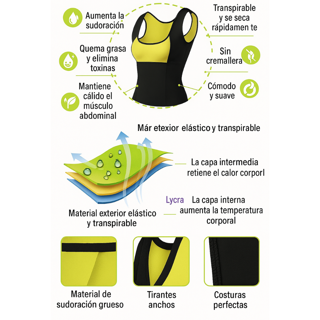 FAJA POLERA REDUCTORA DAMA EJERCICIO GYM