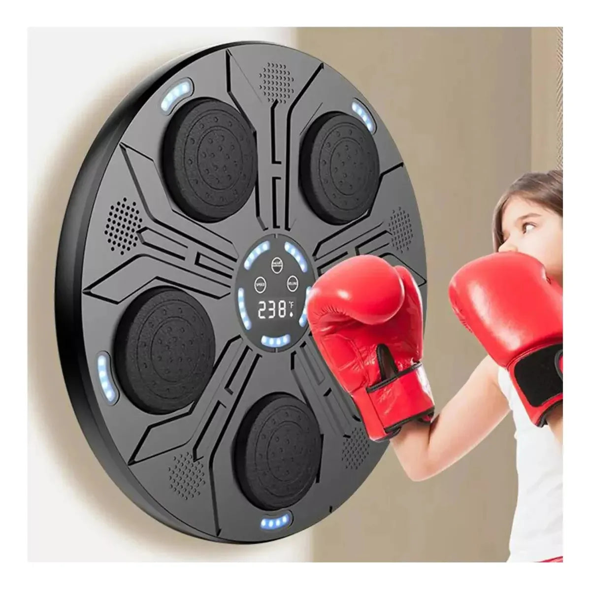 MAQUINA DE BOXEO MUSICAL CON GUANTES Y BLUETOOTH