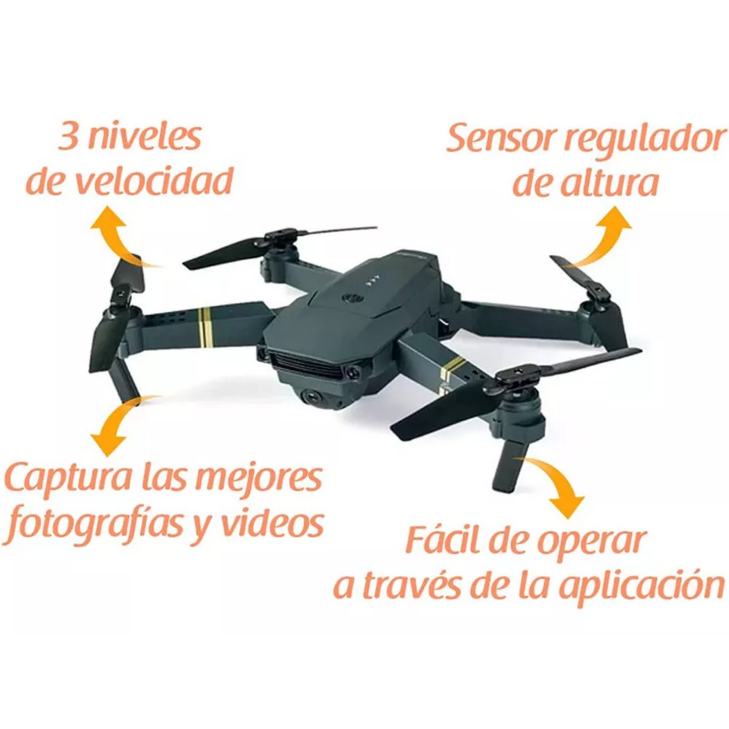 DRON PLEGABLE CON CAMARA WIFI HD FPV